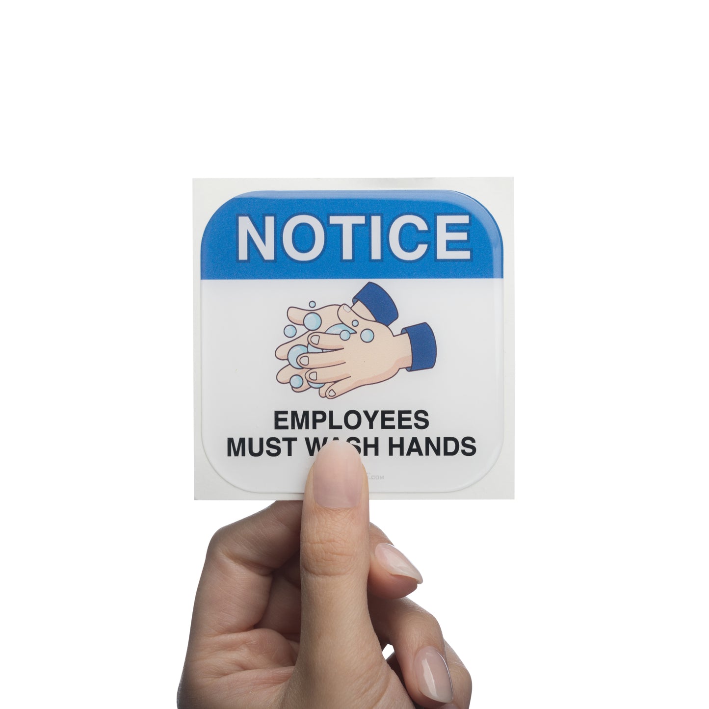 Employees Must Wash Hands - Info Bubble Sticker