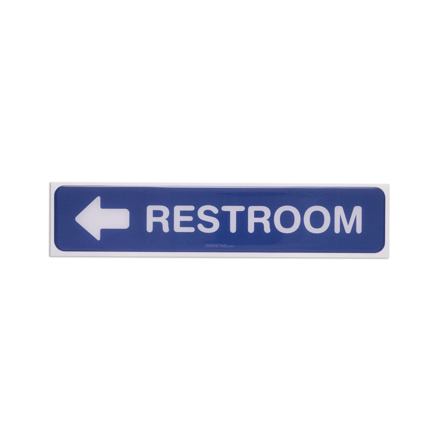 Restroom Left Arrow 7.5x1.5 - Sign Bubble Sticker