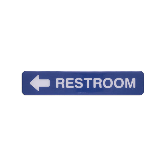 Restroom Left Arrow 7.5x1.5 - Sign Bubble Sticker