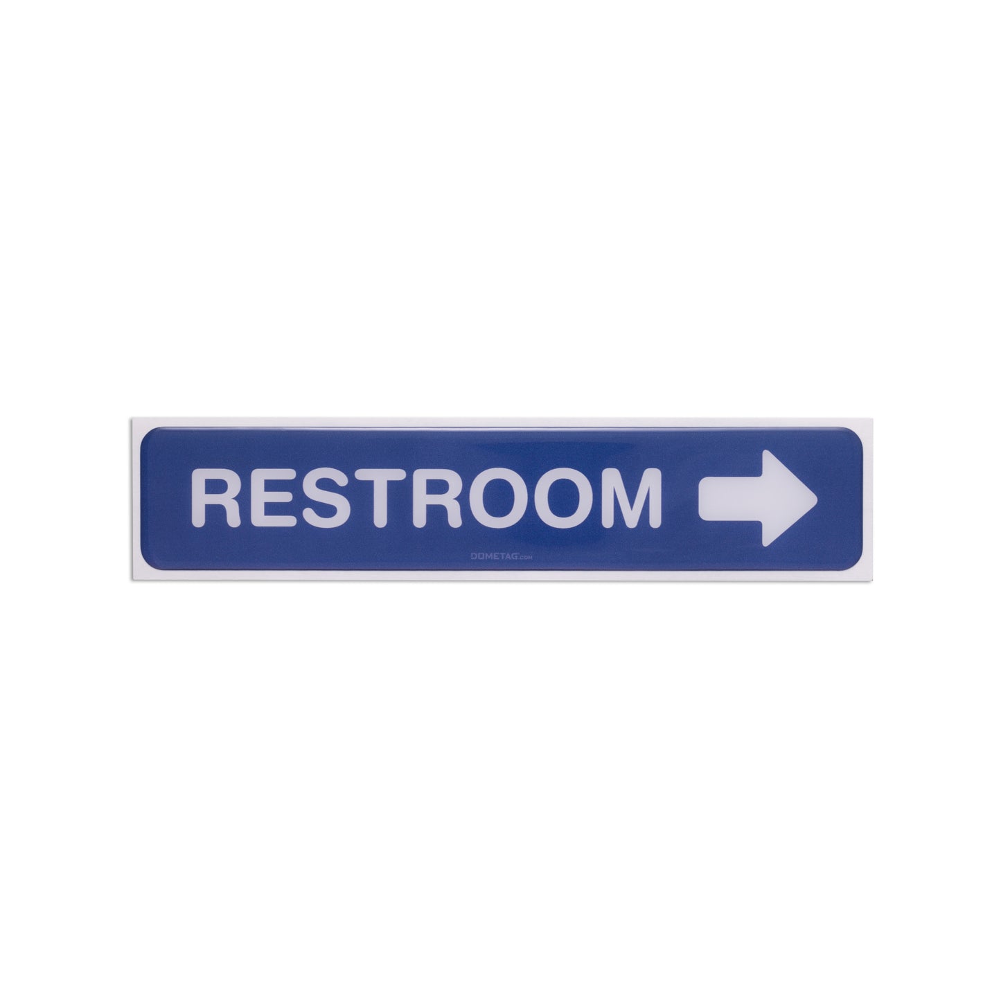 Restroom Right Arrow 7.5x1.5 - Sign Bubble Sticker