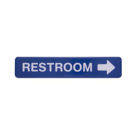 Restroom Right Arrow 7.5x1.5 - Sign Bubble Sticker