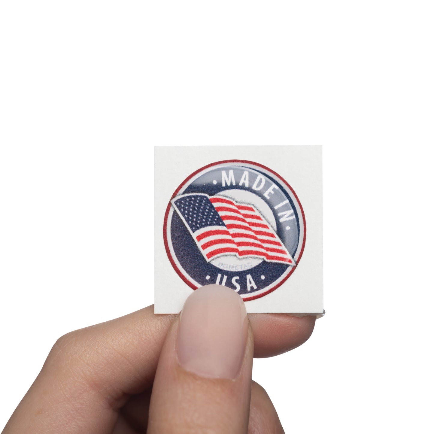 Made In USA Dark Blue Circle 1x1 - USA Bubble Sticker