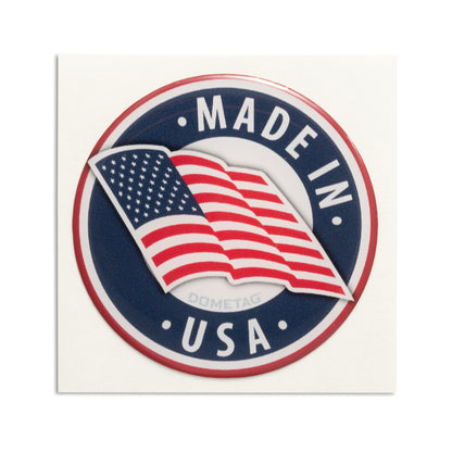 Made In USA Dark Blue Circle 1x1 - USA Bubble Sticker