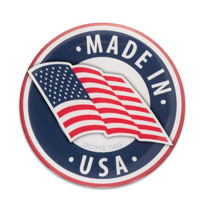 Made In USA Dark Blue Circle 1x1 - USA Bubble Sticker